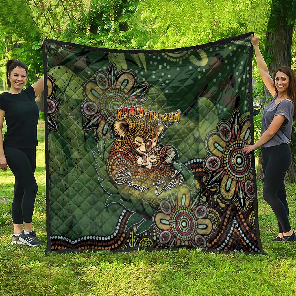 Personalised Koala Mum Australia Mother's Day Quilt Aboriginal Dot Art Floral Joey Hug