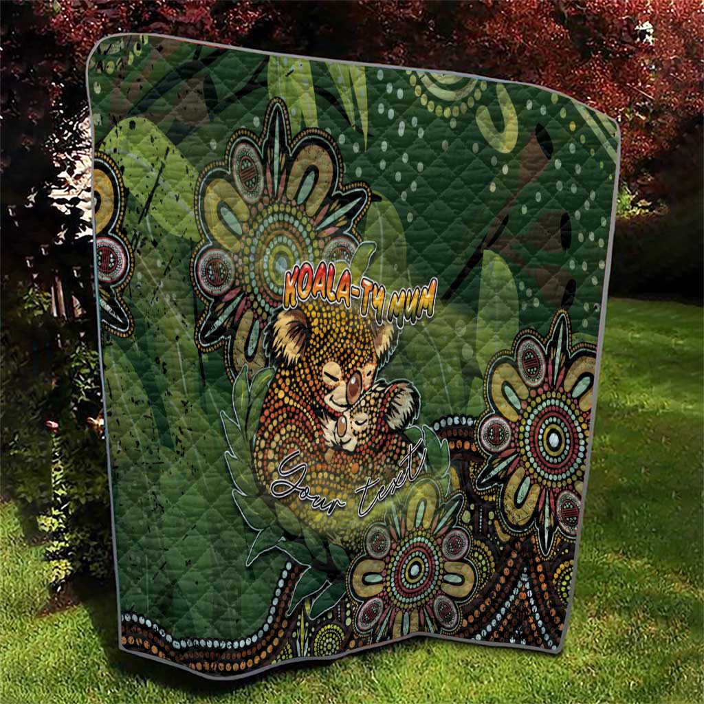 Personalised Koala Mum Australia Mother's Day Quilt Aboriginal Dot Art Floral Joey Hug
