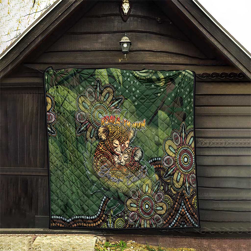 Personalised Koala Mum Australia Mother's Day Quilt Aboriginal Dot Art Floral Joey Hug