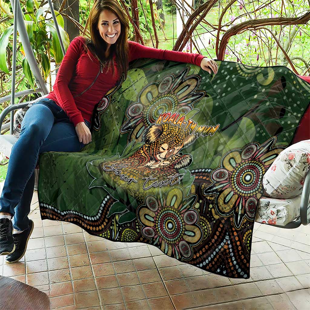 Personalised Koala Mum Australia Mother's Day Quilt Aboriginal Dot Art Floral Joey Hug
