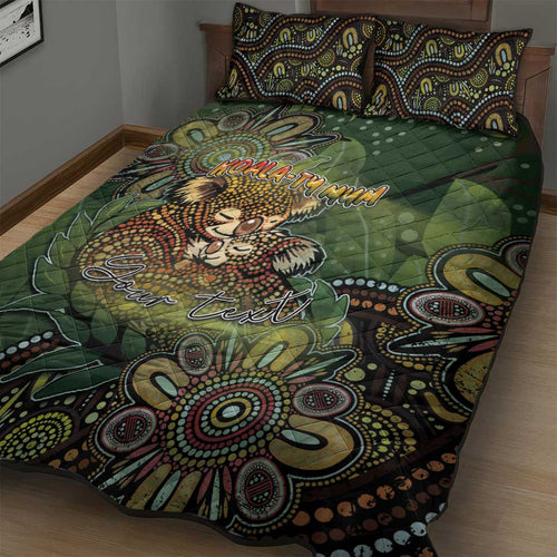 Personalised Koala Mum Australia Mother's Day Quilt Bed Set Aboriginal Dot Art Floral Joey Hug