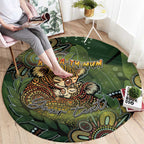 Personalised Koala Mum Australia Mother's Day Round Carpet Aboriginal Dot Art Floral Joey Hug