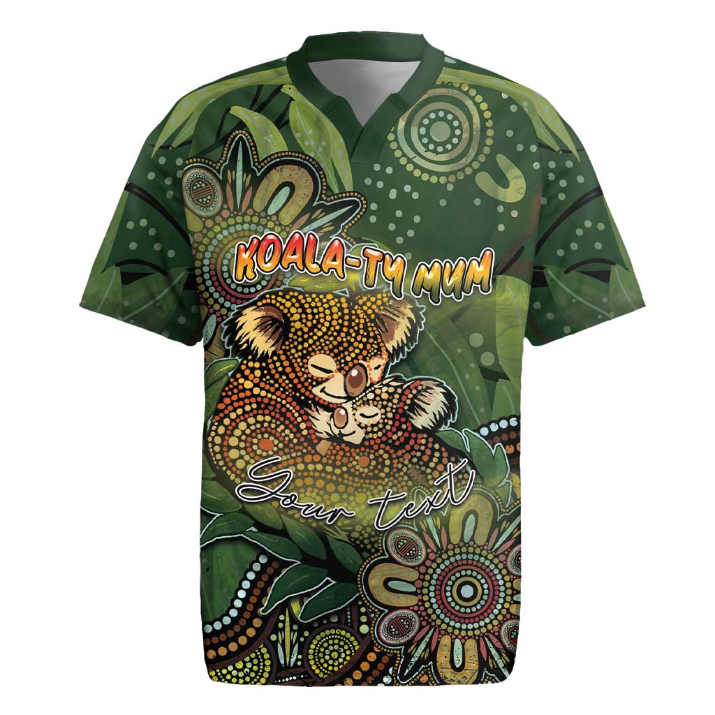 Personalised Koala Mum Australia Mother's Day Rugby Jersey Aboriginal Dot Art Floral Joey Hug