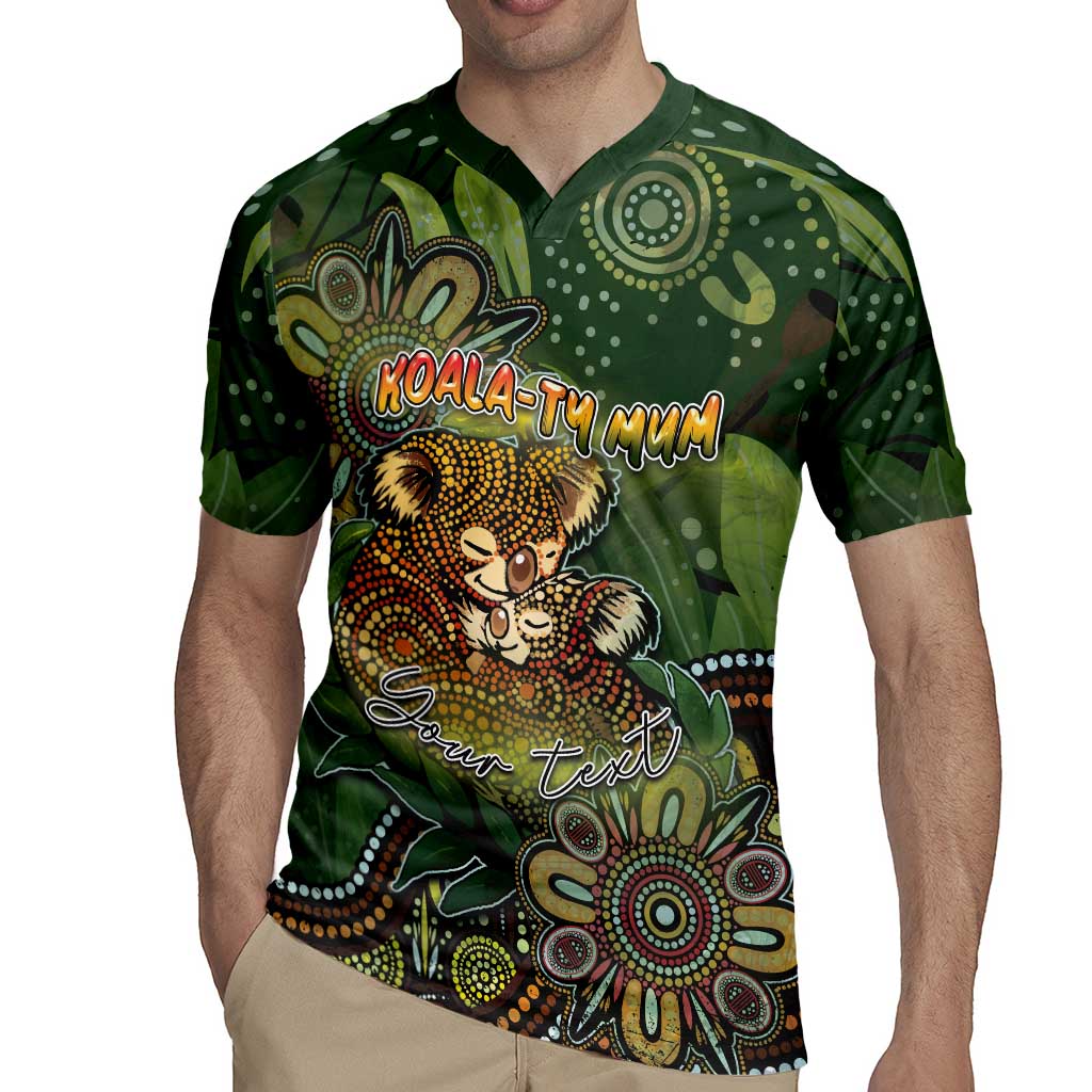 Personalised Koala Mum Australia Mother's Day Rugby Jersey Aboriginal Dot Art Floral Joey Hug