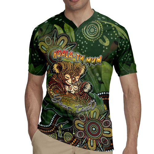 Personalised Koala Mum Australia Mother's Day Rugby Jersey Aboriginal Dot Art Floral Joey Hug