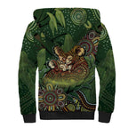 Personalised Koala Mum Australia Mother's Day Sherpa Hoodie Aboriginal Dot Art Floral Joey Hug