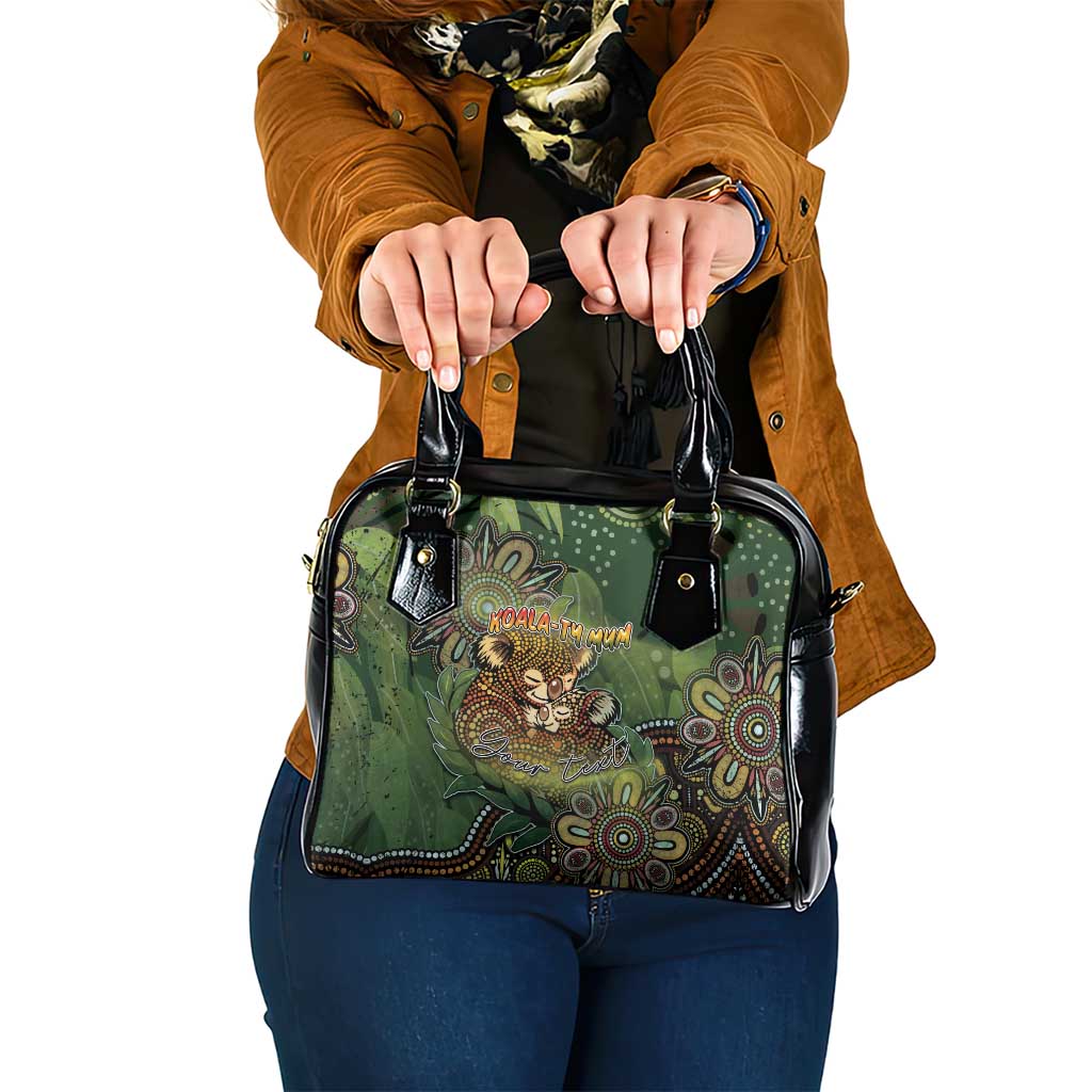 Personalised Koala Mum Australia Mother's Day Shoulder Handbag Aboriginal Dot Art Floral Joey Hug