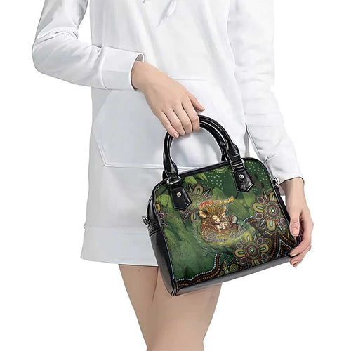 Personalised Koala Mum Australia Mother's Day Shoulder Handbag Aboriginal Dot Art Floral Joey Hug