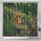 Personalised Koala Mum Australia Mother's Day Shower Curtain Aboriginal Dot Art Floral Joey Hug