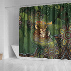 Personalised Koala Mum Australia Mother's Day Shower Curtain Aboriginal Dot Art Floral Joey Hug