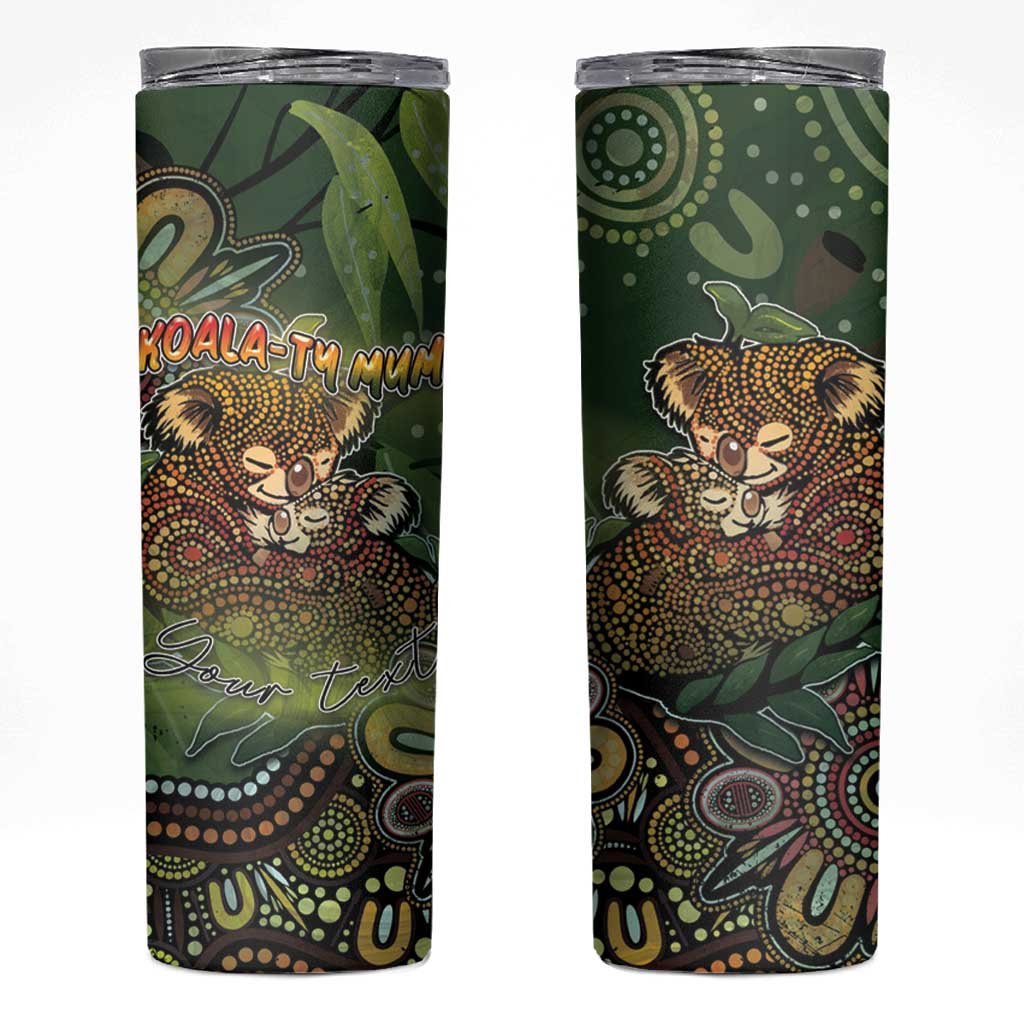 Personalised Koala Mum Australia Mother's Day Skinny Tumbler Aboriginal Dot Art Floral Joey Hug