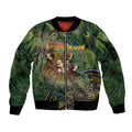 Personalised Koala Mum Australia Mother's Day Sleeve Zip Bomber Jacket Aboriginal Dot Art Floral Joey Hug