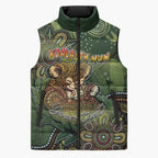 Personalised Koala Mum Australia Mother's Day Sleeveless Puffer Jacket Aboriginal Dot Art Floral Joey Hug