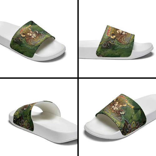 Personalised Koala Mum Australia Mother's Day Slide Sandals Aboriginal Dot Art Floral Joey Hug