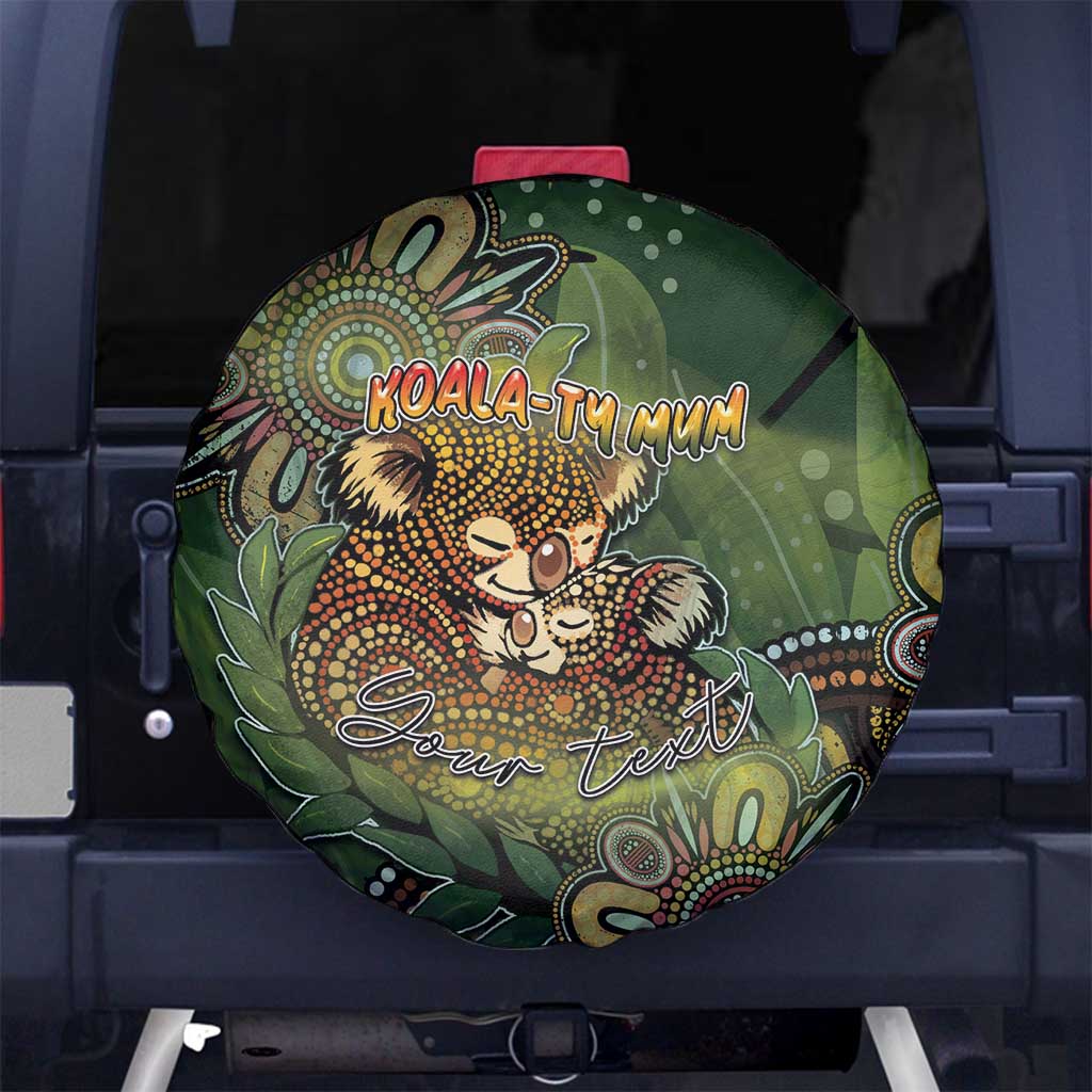 Personalised Koala Mum Australia Mother's Day Spare Tire Cover Aboriginal Dot Art Floral Joey Hug