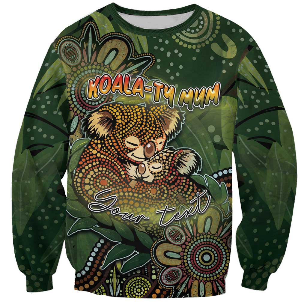 Personalised Koala Mum Australia Mother's Day Sweatshirt Aboriginal Dot Art Floral Joey Hug