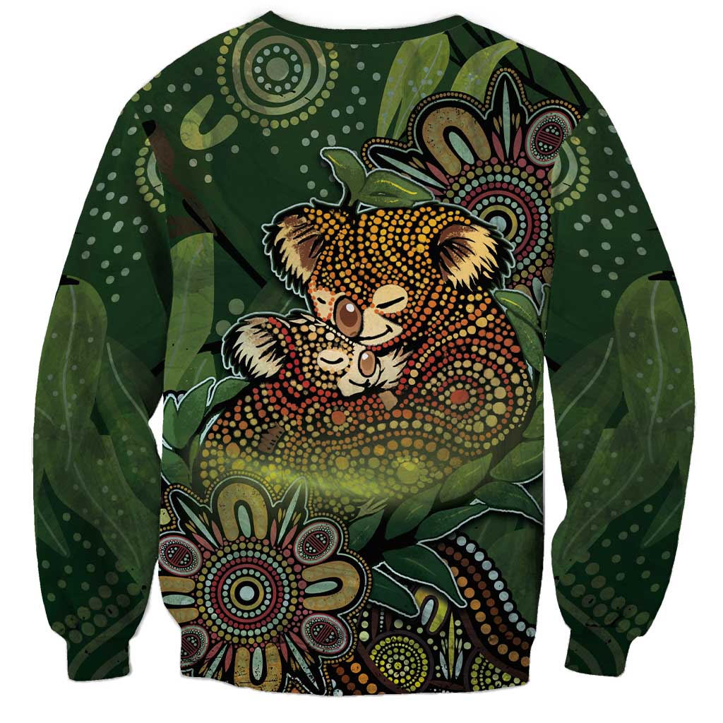 Personalised Koala Mum Australia Mother's Day Sweatshirt Aboriginal Dot Art Floral Joey Hug