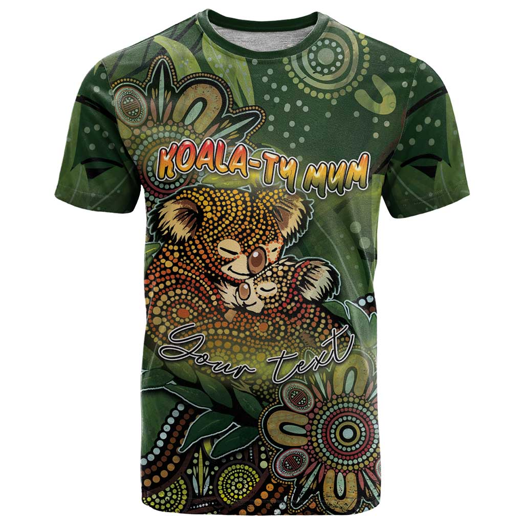 Personalised Koala Mum Australia Mother's Day T Shirt Aboriginal Dot Art Floral Joey Hug