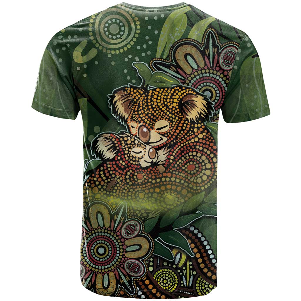 Personalised Koala Mum Australia Mother's Day T Shirt Aboriginal Dot Art Floral Joey Hug