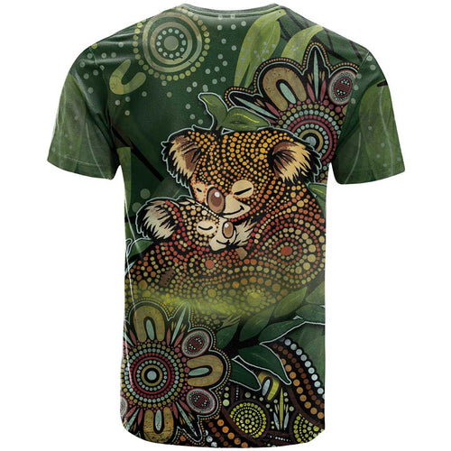 Personalised Koala Mum Australia Mother's Day T Shirt Aboriginal Dot Art Floral Joey Hug