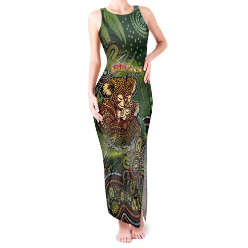 Personalised Koala Mum Australia Mother's Day Tank Maxi Dress Aboriginal Dot Art Floral Joey Hug