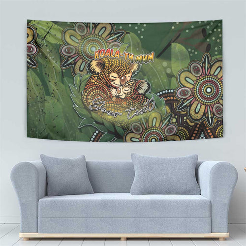 Personalised Koala Mum Australia Mother's Day Tapestry Aboriginal Dot Art Floral Joey Hug