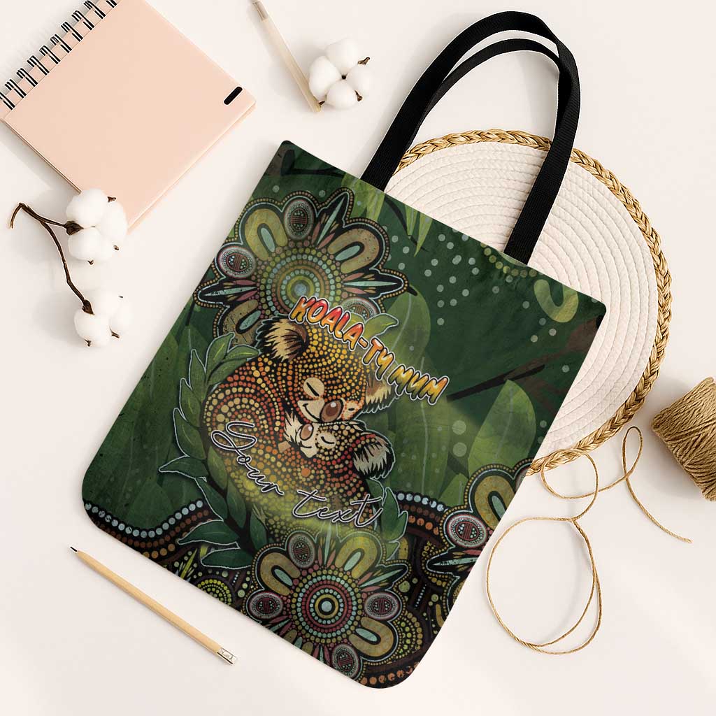 Personalised Koala Mum Australia Mother's Day Tote Bag Aboriginal Dot Art Floral Joey Hug