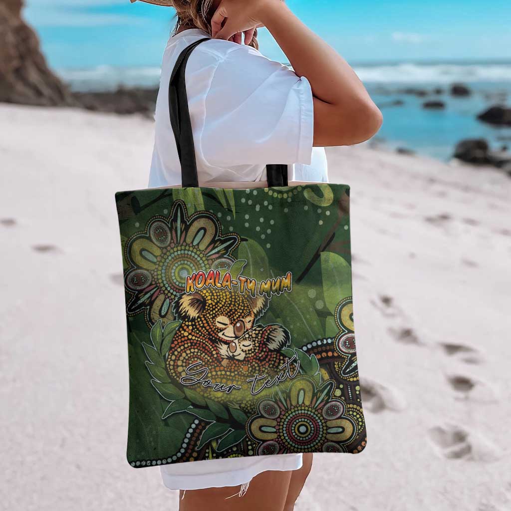 Personalised Koala Mum Australia Mother's Day Tote Bag Aboriginal Dot Art Floral Joey Hug