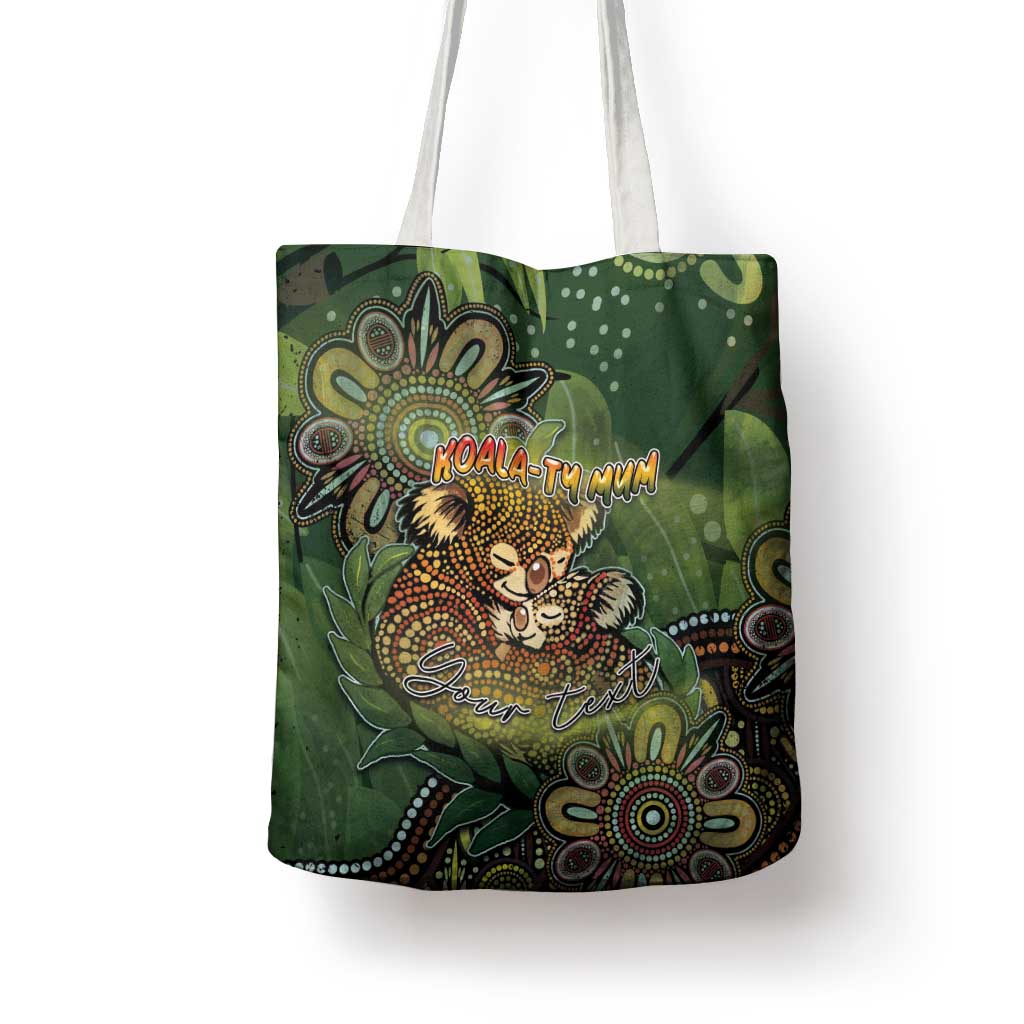 Personalised Koala Mum Australia Mother's Day Tote Bag Aboriginal Dot Art Floral Joey Hug