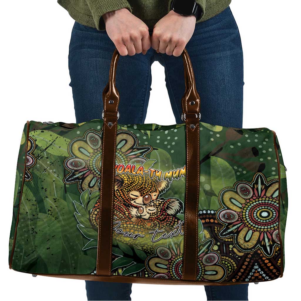 Personalised Koala Mum Australia Mother's Day Travel Bag Aboriginal Dot Art Floral Joey Hug