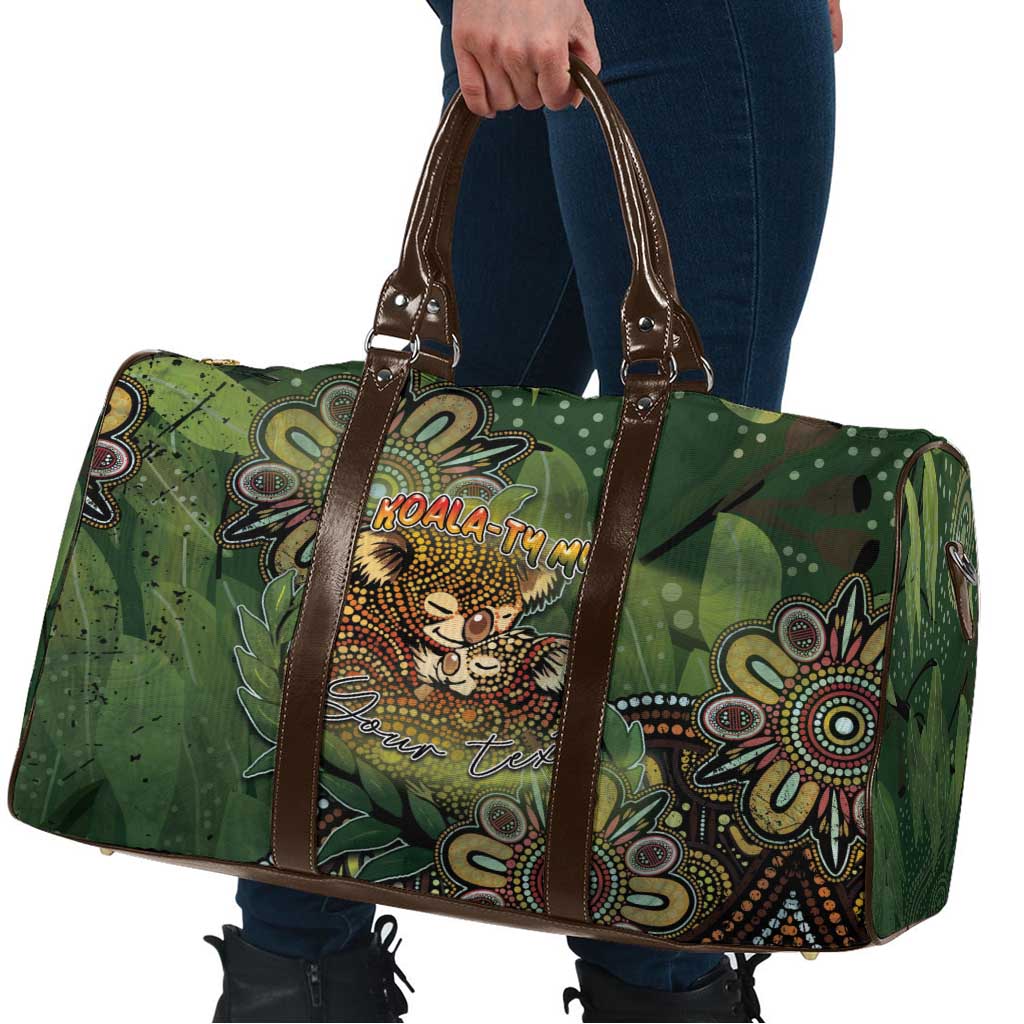 Personalised Koala Mum Australia Mother's Day Travel Bag Aboriginal Dot Art Floral Joey Hug