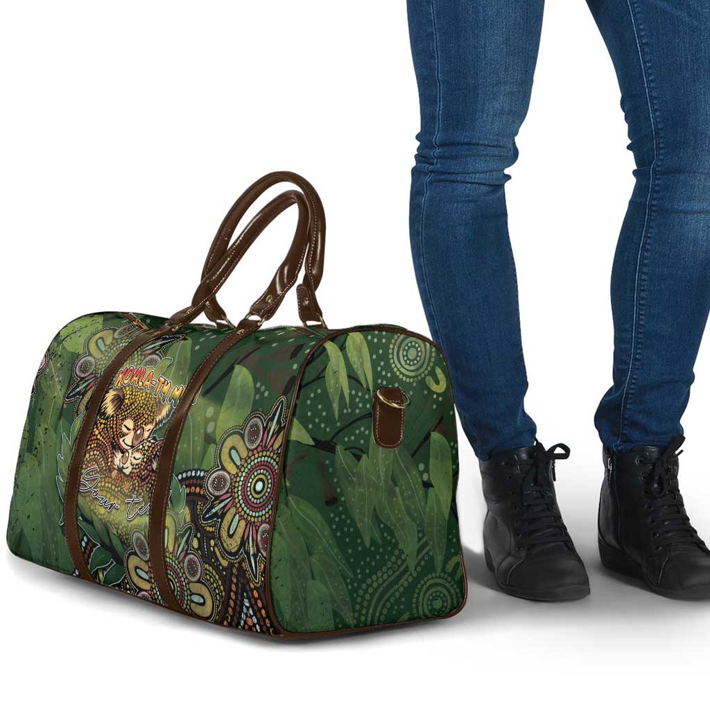 Personalised Koala Mum Australia Mother's Day Travel Bag Aboriginal Dot Art Floral Joey Hug