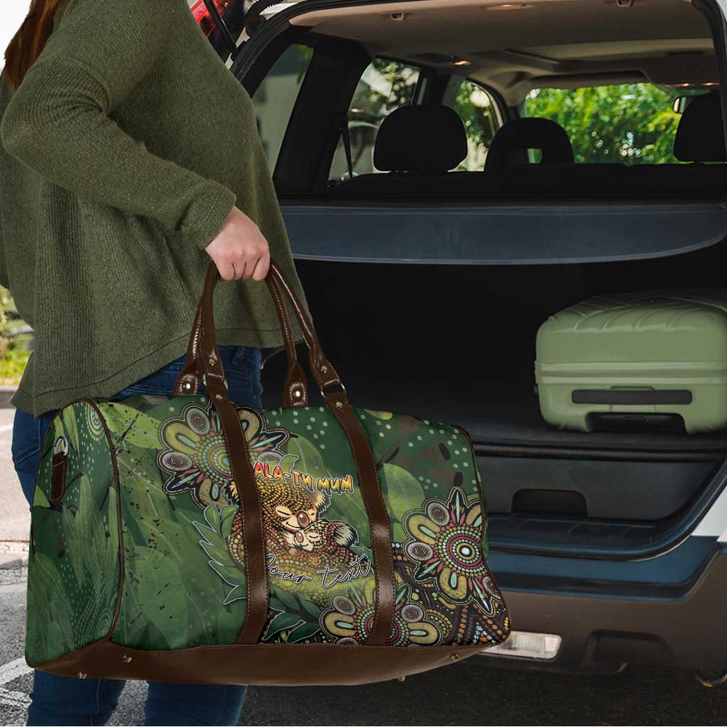 Personalised Koala Mum Australia Mother's Day Travel Bag Aboriginal Dot Art Floral Joey Hug