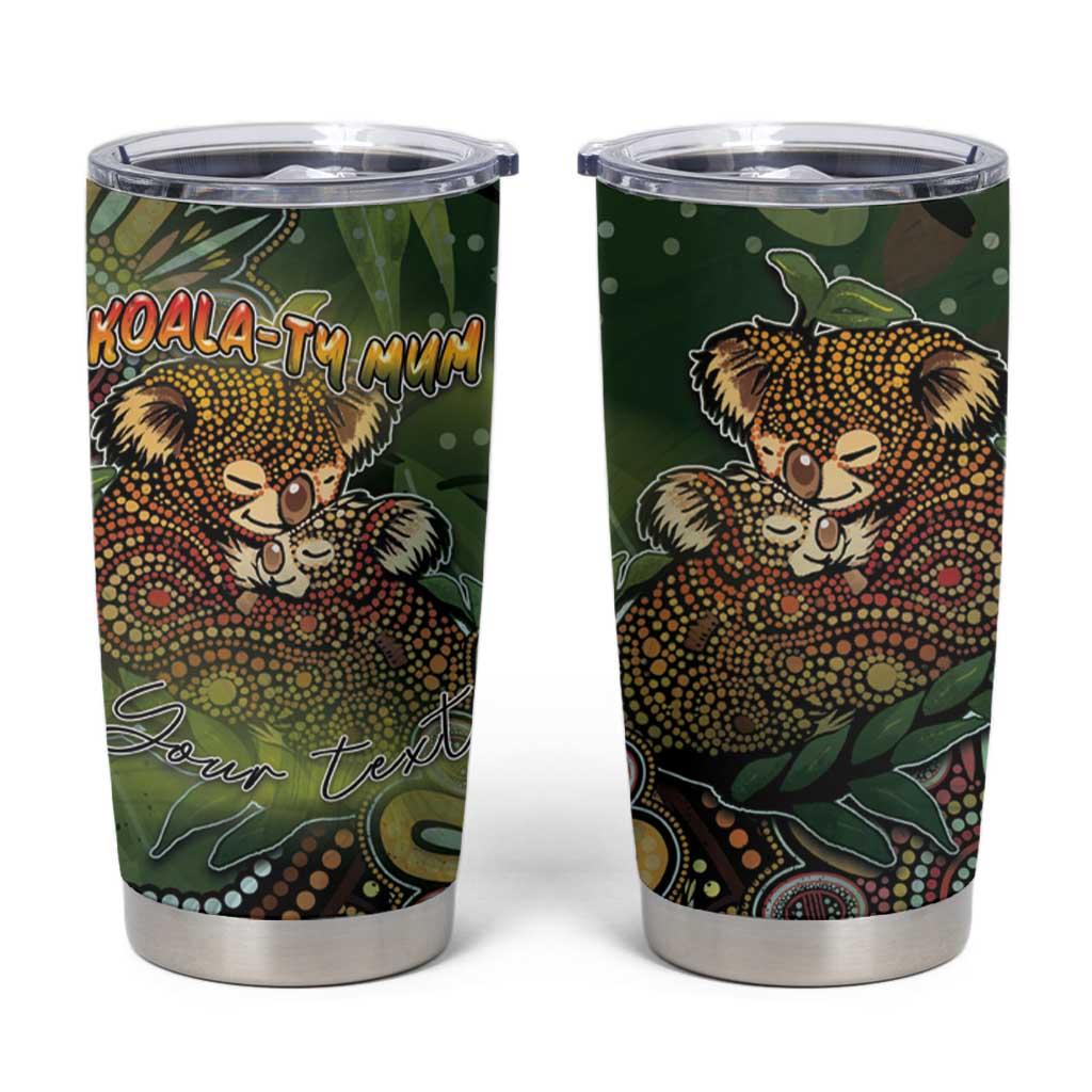 Personalised Koala Mum Australia Mother's Day Tumbler Cup Aboriginal Dot Art Floral Joey Hug