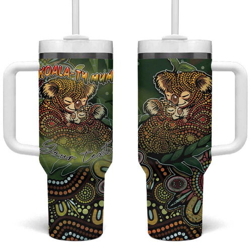 Personalised Koala Mum Australia Mother's Day Tumbler With Handle Aboriginal Dot Art Floral Joey Hug