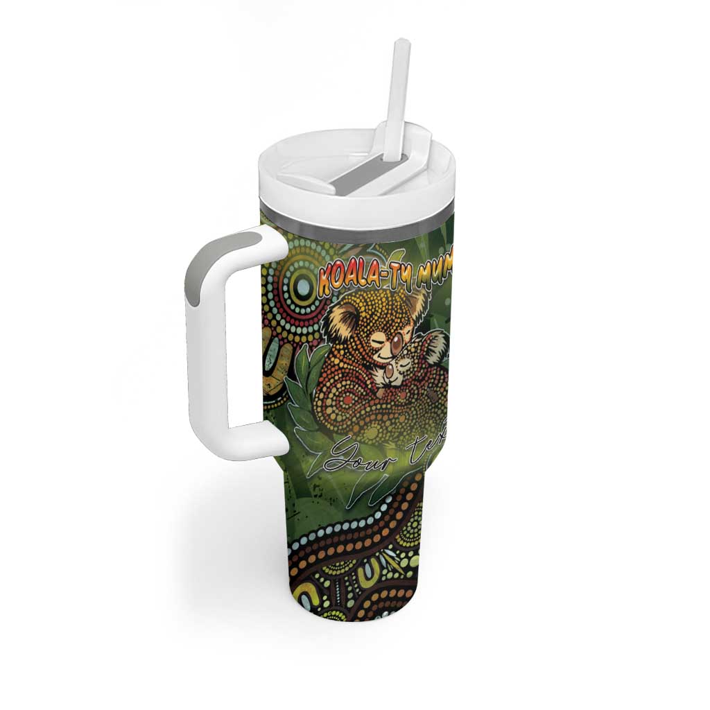 Personalised Koala Mum Australia Mother's Day Tumbler With Handle Aboriginal Dot Art Floral Joey Hug
