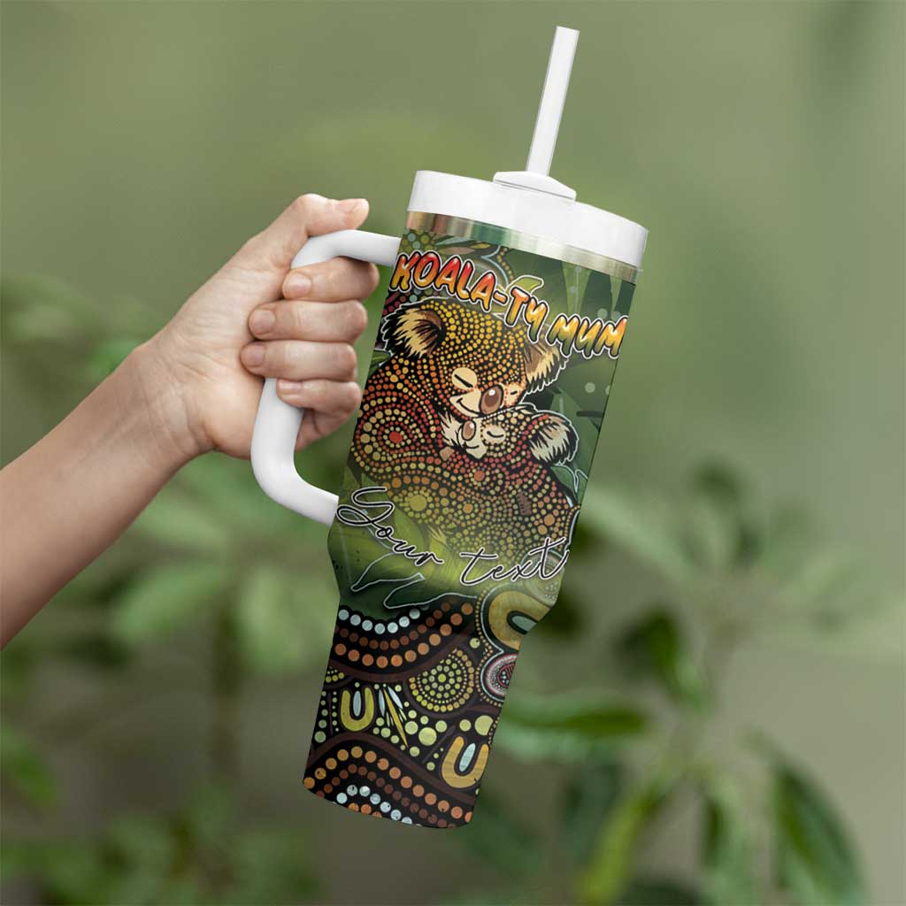 Personalised Koala Mum Australia Mother's Day Tumbler With Handle Aboriginal Dot Art Floral Joey Hug