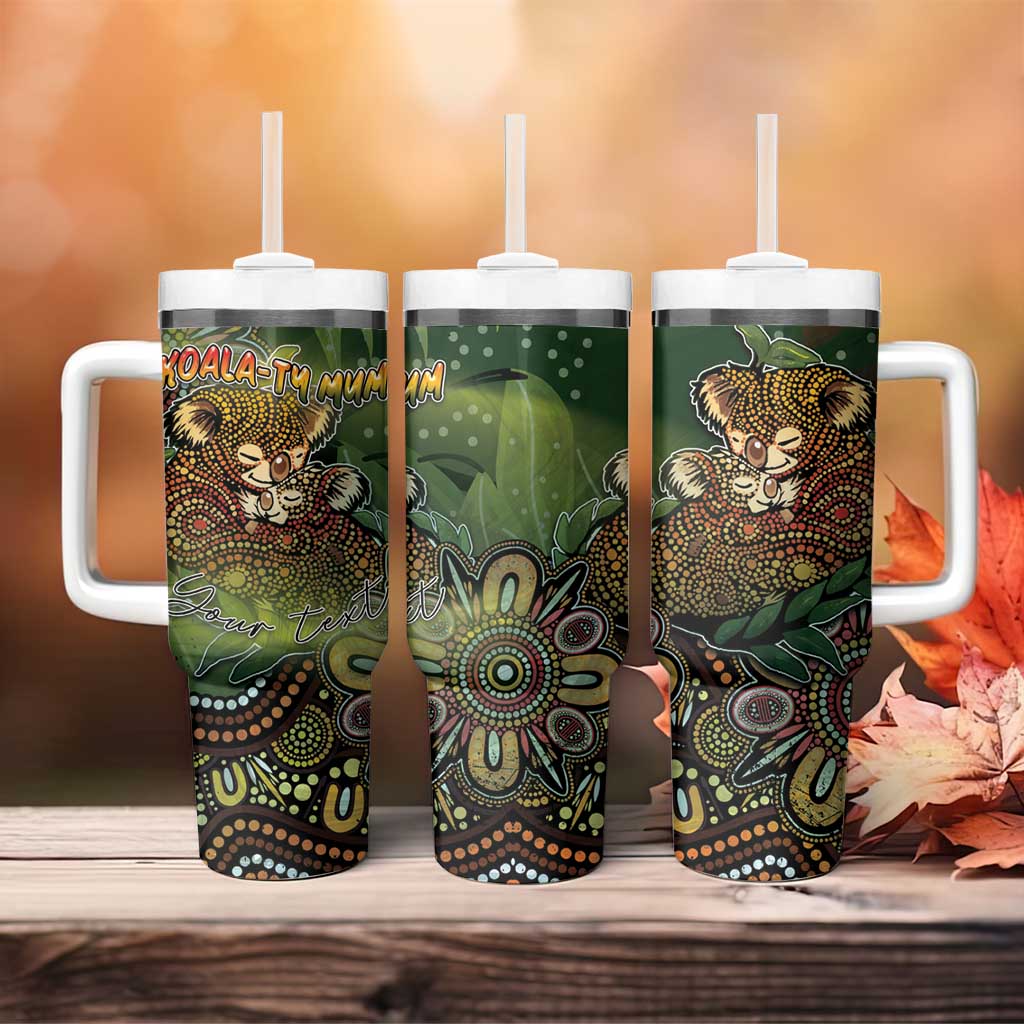 Personalised Koala Mum Australia Mother's Day Tumbler With Handle Aboriginal Dot Art Floral Joey Hug