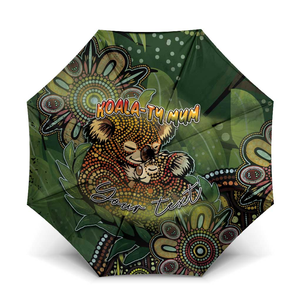 Personalised Koala Mum Australia Mother's Day Umbrella Aboriginal Dot Art Floral Joey Hug