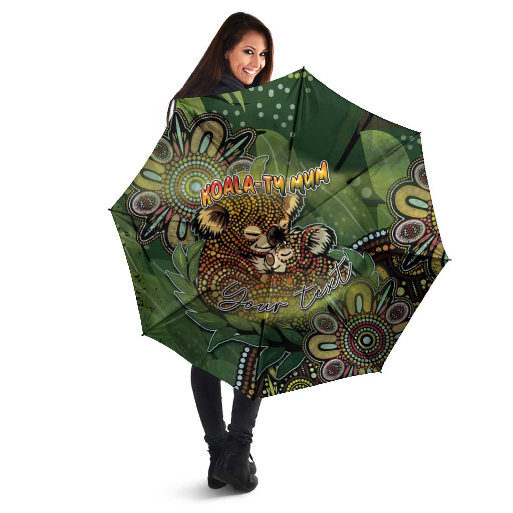 Personalised Koala Mum Australia Mother's Day Umbrella Aboriginal Dot Art Floral Joey Hug