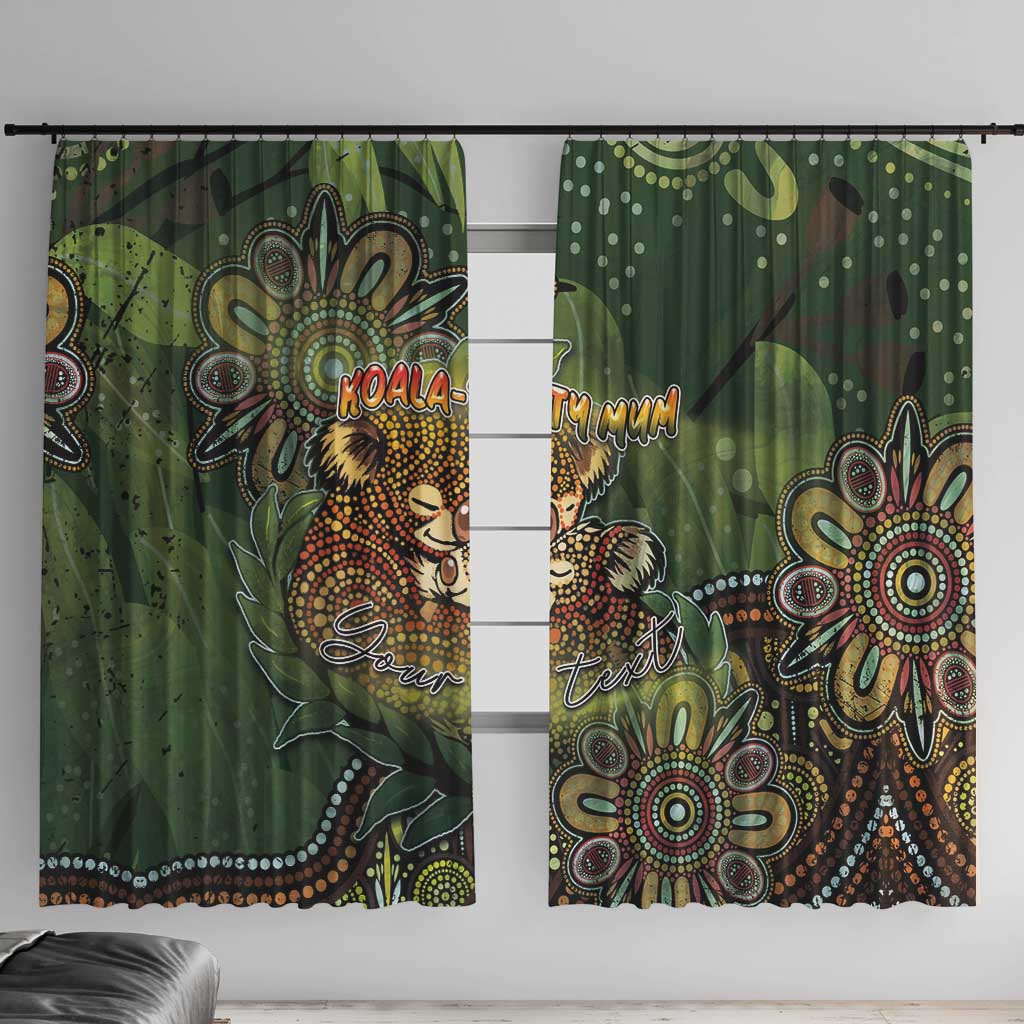 Personalised Koala Mum Australia Mother's Day Window Curtain Aboriginal Dot Art Floral Joey Hug