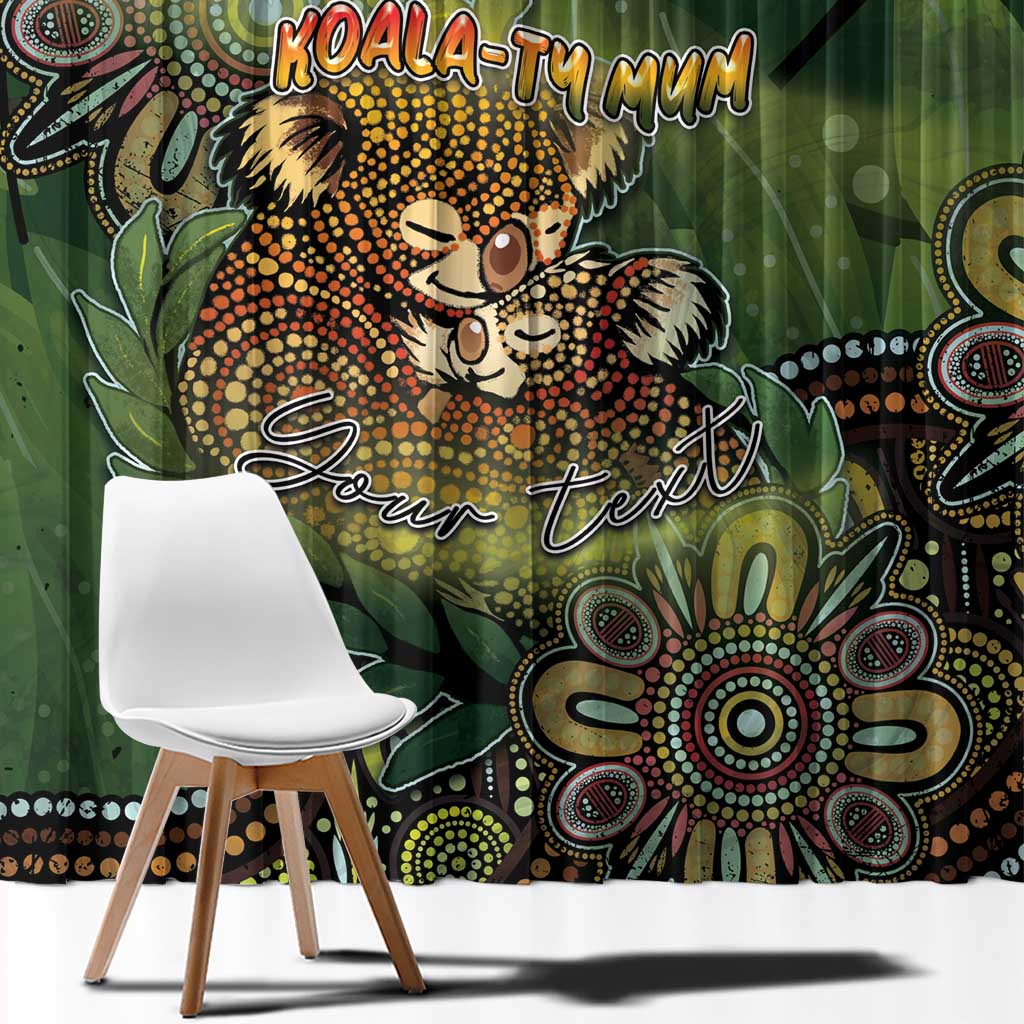 Personalised Koala Mum Australia Mother's Day Window Curtain Aboriginal Dot Art Floral Joey Hug