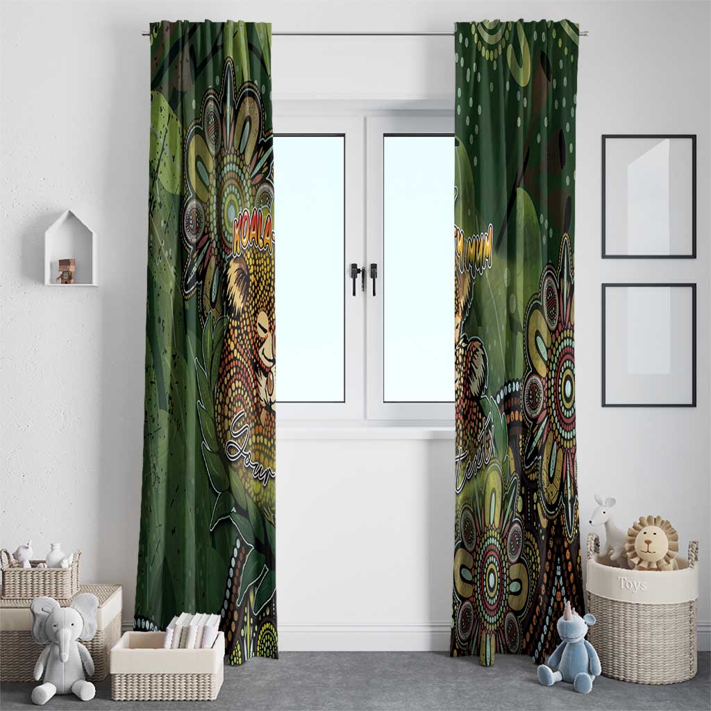Personalised Koala Mum Australia Mother's Day Window Curtain Aboriginal Dot Art Floral Joey Hug