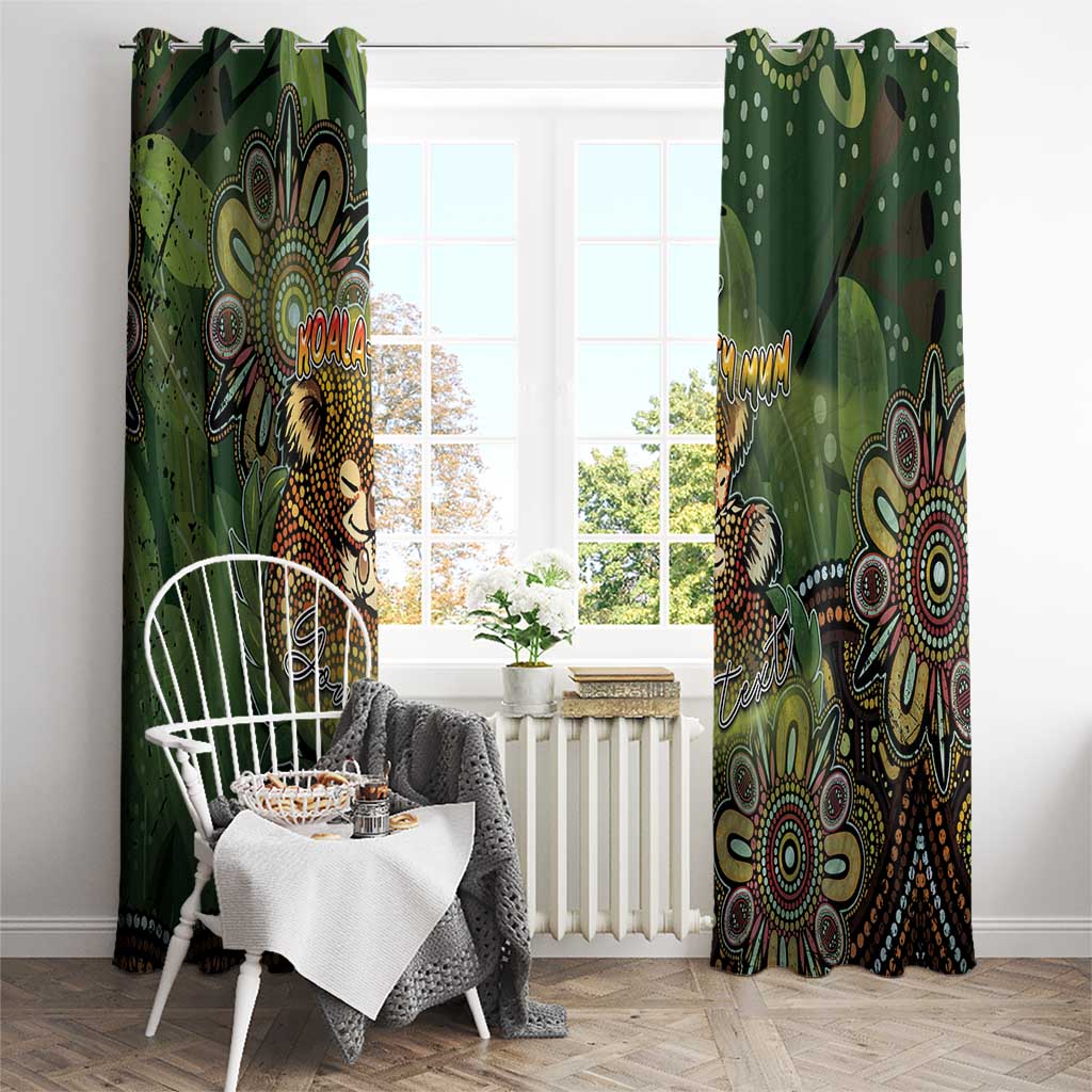 Personalised Koala Mum Australia Mother's Day Window Curtain Aboriginal Dot Art Floral Joey Hug