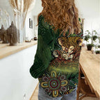 Personalised Koala Mum Australia Mother's Day Women Casual Shirt Aboriginal Dot Art Floral Joey Hug
