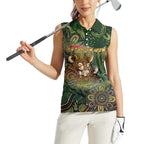 Personalised Koala Mum Australia Mother's Day Women Sleeveless Polo Shirt Aboriginal Dot Art Floral Joey Hug