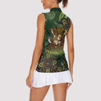 Personalised Koala Mum Australia Mother's Day Women Sleeveless Polo Shirt Aboriginal Dot Art Floral Joey Hug