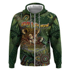 Personalised Koala Mum Australia Mother's Day Zip Hoodie Aboriginal Dot Art Floral Joey Hug