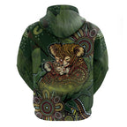 Personalised Koala Mum Australia Mother's Day Zip Hoodie Aboriginal Dot Art Floral Joey Hug