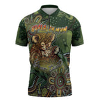 Personalised Koala Mum Australia Mother's Day Zipper Polo Shirt Aboriginal Dot Art Floral Joey Hug